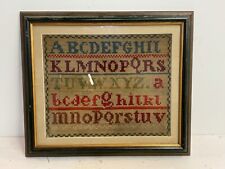 Antique Alphabet Needlepoint Sampler Framed picture