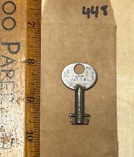 Antique Early Corbin Padlock Chest Trunk  Double-Bit Hollow Barrel Key P69 -448 picture