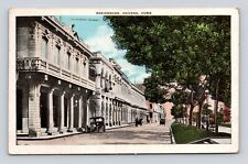Antique Postcard RESIDENCES HAVANA CUBA 1928 cancel CARS HORSE CARRIAGE BUGGY picture