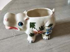 vintage rare ceramic hippo, collection, pin cushion or small planter picture
