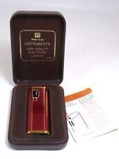 NOS vintage PAN-LON Electronic Lighter Japan. Red & gold, in case with instructs picture