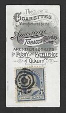c1900s T404 ATC Tobacco Card - Benjamin Franklin Postage Stamp - USA Scott #219 picture