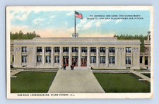 1920'S. RIVER FOREST, ILL. DAS NEUE LEHRGEBAEUDE. POSTCARD MM29 picture