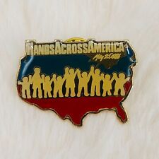 Vtg 1986 Hands Across America Souvenir Enamel Lapel Pin picture