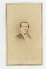 Antique CDV Circa 1860s Handsome Young Man in Fancy Suit & Tie Newark, NJ picture
