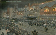 Illinois Chicago Coliseum Night Trolleys autos Street C-1910  Postcard 22-10413 picture