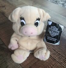 Vintage Harley Davidson Motorcycle 1999 Bean Bag Pig Plush 5” With Tag picture