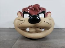 VINTAGE 1992 Looney Tunes TAZ 3D Face Drinking Cup Mug TAZMANIAN DEVEL picture