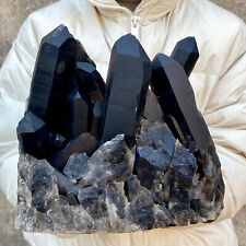 9.8LB Natural Smoky Quartz Crystal Cluster Mineral Specimen Healing picture