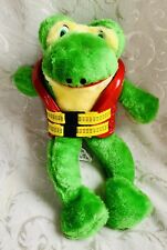 Vintage Promotional Stuffed Frog Plush Life jacket  1989 Nanco Nancy Sales 12” picture