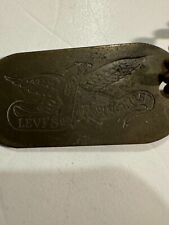 VINTAGE RARE ANTIQUE KEYCHAIN LEVI STRAUSS & CO. Eagle LOGO Dog Tag? Since 1850 picture