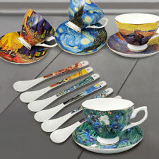 Luxury Bone Porcelain China Tea Cups Coffee W/Saucers Van gogh Painting Gifts picture