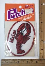Vintage Maine Lobster Iron On Patch Travel Souvenir Voyager NIP picture