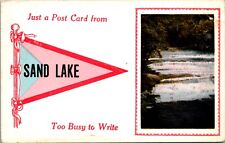 PC Pennant Flag Travel Advertising Greetings Tourism Sand Lake, Michigan picture