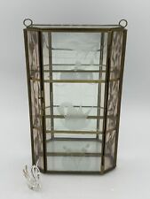 Vintage Mirrored Brass & Glass Jewelry Box Trinket Curio Cabinet SWAN Print picture