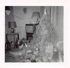 Old Photo Snapshot Christmas Tree Presents Gifts Toys Vintage Portrait 7A6 picture