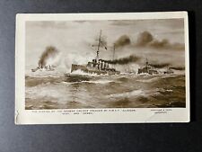 Mint England Postcard Sinking German Cruiser Dresden by HMS Glasgow Kent Navy picture