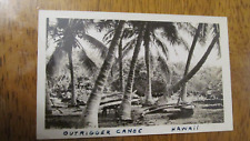 Vintage 1940's Outrigger Canoe Hawall Island 4 1/2 X 2 3/4 Photo picture