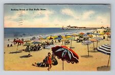 Oak Bluffs MA-Massachusetts, Bathing Beach Scene, c1945 Vintage Postcard picture