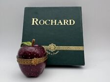 Rochard Limoges Apple Signed Peint Main Tobacco Trinket Box Retired Collector picture