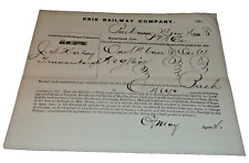 MAY 1868 ERIE RAILWAY BATH, NEW YORK FREIGHT RECEIPT B picture