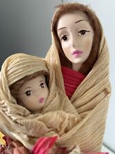 Virgin Mary with Jesus Baby -Virgen delCarmen Vintage Artist 11” Handmade Statue picture
