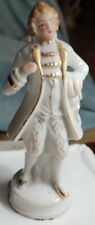 Vintage 18th century MAN W WHITE AND GOLD DECORATION ceramic figurine picture