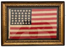 Circa 1876 Rare ANTIQUE 38 Star American Parade Flag Folk Art Primitive AAFA picture