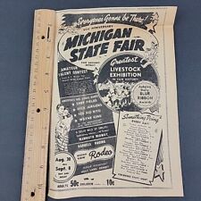 Vtg 1940 Print Ad Michigan State Fair 91st Anniversary Detroit Fair Grounds picture