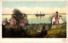The Harbor Homes Ships Yorktown Virginia Undivided Unused Postcard c1905 picture