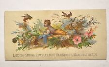 Victorian trade card c1880s Langdon Simons jeweler Manchester NH B74 picture