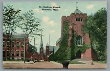 St. Stephens Church Parish Building Pittsfield Massachusetts MA Vintage Postcard picture