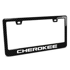 Jeep Cherokee Black Real 3K Carbon Fiber Finish ABS Plastic License Plate Frame picture