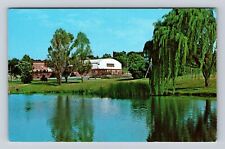 New Wilmington PA-Pennsylvania, Mem Field House, Briton Lake, Vintage Postcard picture
