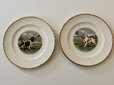 Crooksville hunting dog pair of plates picture