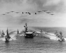 USS Yorktown Aircraft Carrier Photograph Print Air & Sea Escorts Vietnam 8x10  picture