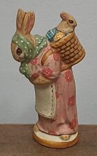 Vaillancourt Mamma Rabbit Baby Bunny in Basket 1987 Lmtd. Edition.  4” picture