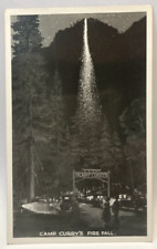 RPPC Camp Curry's Fire Fall, Yosemite Valley, Vintage Photo Postcard picture