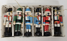 Vintage Wangs International Nutcracker Christmas Ornament Set Lot Of 6 in Box picture