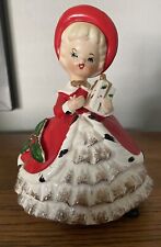 Vintage Inarco Christmas Planter Blonde Girl with Gift E-1133 6” Nice picture