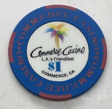$1 Commerce Casino Chip - Palm Trees - Bud Jones - Commerce, California CA picture