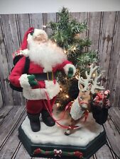 1996 Smile Musical Animated Santa Reindeer Vintage Christmas Collectible Ind Ltd picture