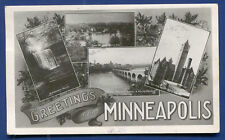 Minneapolis Minnesota mn Greetings multi-view real photo postcard RPPC picture