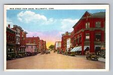Willimantic CT-Connecticut, Main Street From Union, Vintage c1942 Postcard picture