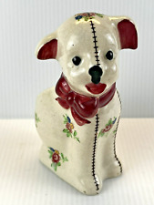 Vintage Ceramic Dog Planter pink bow and roses design Occupied Japan 5