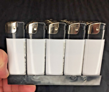White Wt Silver Cap Electronic Disposable Lighters Adjustable Flame (50) Display picture