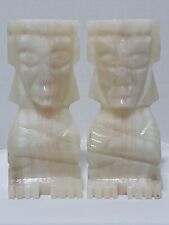 Vintage 1990's Hawaiian Tiki Totem Style/Aztec Pure Onyx Bookends 8
