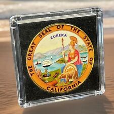 Great State of California State Seal Colorized Collectible Challenge Coin CASE picture