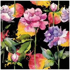 Paper Luncheon Decoupage Napkin PEONY BLACK Arts Decorative Pack of 20 picture