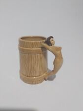Vintage 1972 Nude Woman Handle Mug Barrel Naked Lady Cup handmade handpainted picture